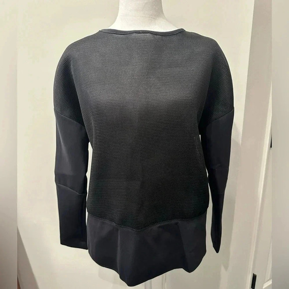 Shan Black Modern Mesh Long Sleeve Blouse size 4 - Picture 1 of 7